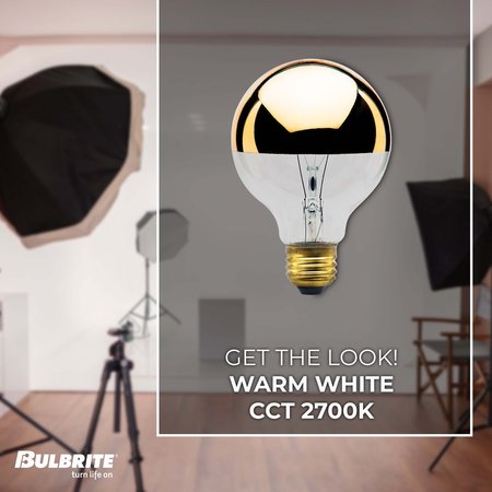 Bulbrite Incandescent Dimmable 40 Watt Half Gold Globe G25 Light Bulbs with E26 Screw Base, 6 PK 861108